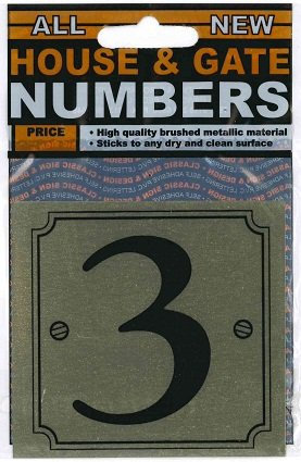 Classic Sign & Design Gold house/gate number 3