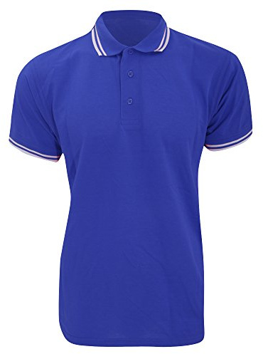 Kustom Kit Mens Tipped Piqué Short Sleeve Polo Shirt (XL) (Royal/White)