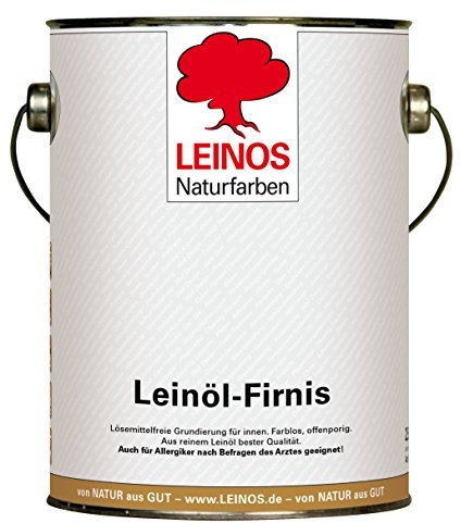 LEINOS Leinöl-Firnis 230 – 2,5 L für innen und außen – offenporige Grundierung für stark saugende Untergründe wie Hirnholzparkett, Kork, Terracotta – lösemittelfrei – ohne Filmschutz außen