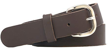 shenky Ledergürtel glatt | 3cm Breite | Gürtel mit Gürtelschnalle | Echtleder | Damen | Schnalle | Echt Leder | Damengürtel | Echtledergürtel | BW 95 cm | Braun