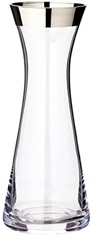 EDZARD Karaffe Hendrik, mundgeblasenes Kristallglas mit Platinrand, Wasserkaraffe aus Glas, Höhe 27 cm, ø 11 cm, Füllmenge 0,8 Liter