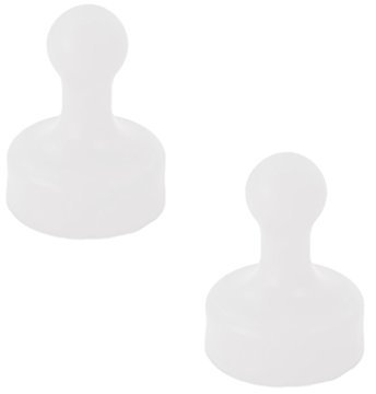 Oblique Unique 2 Stück Praktische Kegel Magnete Neodym für Pinnwand Ø20mm (Weiß)