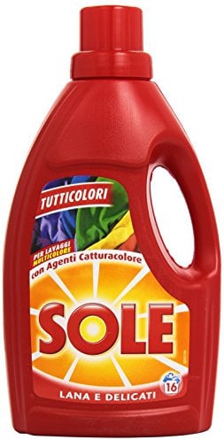 Sonne Waschmittel in Waschmaschine und Handwäsche, Tutticolori mit Agent Farbeanzieher, Wolle und Feinwäsche, 16 Wäschen – 3 Stück-1 L [3 L]