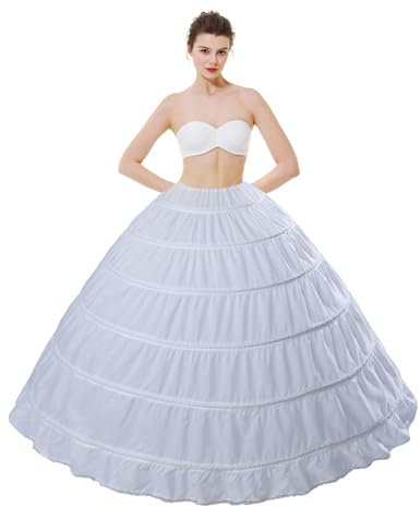 BEAUTELICATE Petticoat Reifrock Unterröcke Damen Lang Fur Brautkleid Hochzeitskleid Vintage Crinoline Underskirt., Weiß, Einheitsgröße