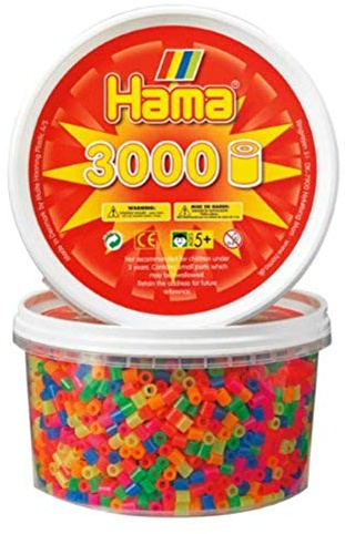 Hama 210-51 - 3000 Perlen, neon, gemischt, in der Dose