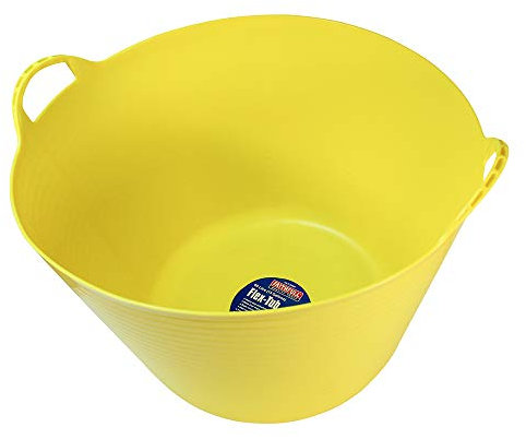 Faithfull Flex Tub – Multi-Purpose & Durable Flexible Bucket for Garden, DIY, Building & Farming - 60L (13gl), Yellow