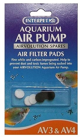 Interpet Air Pump AirVolution AV3/ AV4 Carbon and Felt Filter Pad, Pack of 3