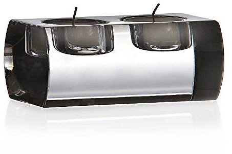 Doppel Teelichthalter 2 Teelichter Glas Bleikristall Dekoration Weihnachten