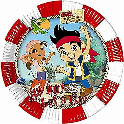 Unique Party 71774 - 20cm Yo Ho Disney Jake and the Never Land Pirates Paper Plates, Pack of 8