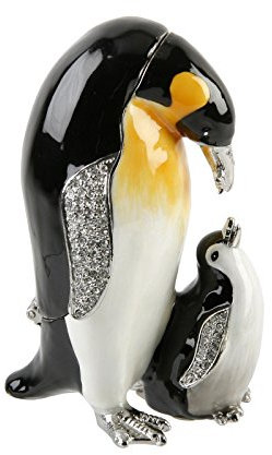 Widdop Schmuckkästchen mit Pinguin mit Küken, Ornament – Schätzende Schmuckstücke