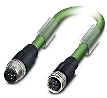 PHOENIX CONTACT SAC-5P-M12MSB/1.0-900/M12FSB Bussystem-Kabel 16 MBit/s, 5-Polig, M12 Stecker Gerade, B Kodierung, 1m Kabellänge, Maigrün