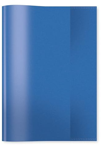 HERMA 7483 Heftumschlag A5 Transparent Blau, Hefthülle aus strapazierfähiger & abwischbarer Polypropylen-Folie, durchsichtige Heftschoner für Schulhefte, farbig