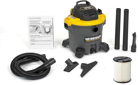 WORKSHOP Wet/Dry Vacs Shop Vacuum WS1200VA 12-Gallon 5.0 Peak HP General Purpose Wet Dry Vacuum Cleaner with Filter, Dust Bag, Hose and Attachments for Home, and Jobsite Cleaning