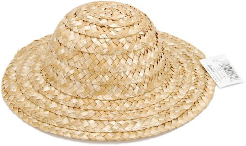 Darice Chapeau de Paille 2814 avec Haut Rond, Naturel, (de 20,3 à 22,9 cm)