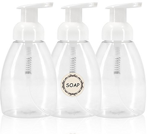 binky 3 Pcs 250ml Hand Soap Shampoo Dispenser Modern Minimalism Design Foam Pump Empty Bottle Plastic Foaming Spray Whipped Mousse Travel Bottle Clear