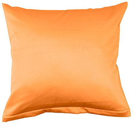 Lorena Uni Classic Mako-Satin Kissen Bezug einfarbig Baumwolle (Mandarin, 40 cm x 80 cm)