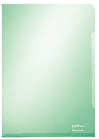 Leitz 41530255 Premium Sichthülle, PVC, glänzend, 150 Mikron, für 30 Blatt, DIN A4, Grün, 100 Stück