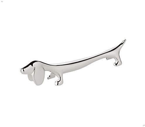 EDZARD Lot de 6 chiens Messerbank, longueur 9 cm, argent plaqué noble, résistant au ternissement