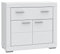 FORTE Snow Kommode, 2 Türen, 1 Schublade, Holzwerkstoff, Weiß matt, 95.7 x 41.7 x 86.5 cm