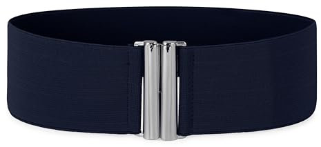 BlackButterfly 3-Zoll elastischen Flach Schnalle Gürtel (Nachtblau, L)