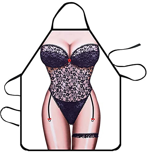 ABCTen Funny Apron Novelty Woman Kitchen Cooking Apron BBQ Party Gift - Lace Lingerie Woman