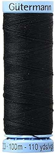 Gutermann 101M-000 Silk Thread, 100m/109 yd, Black