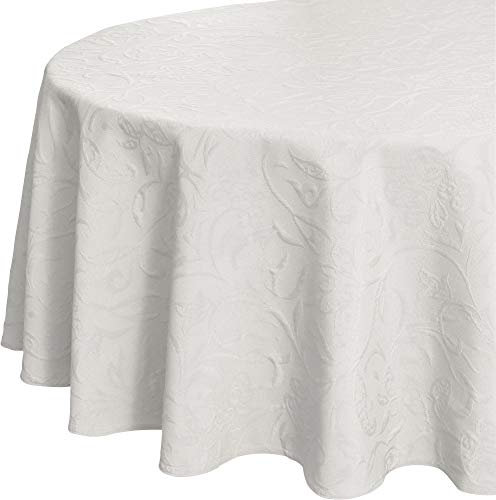 Pichler CORDOBA_170_BW hochwertig und bügelfrei - Tischdecke rund 170 cm brillantweiß