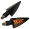 Motorrad Mini Blinker LED Rob schwarz getönt E-geprüft M10 für z.B. Honda, Yamaha DT 125, Suzuki, Triumpf