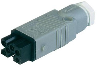 Hirschmann 931 691-106-1 Netz-Steckverbinder STAK Buchse, gerade Gesamtpolzahl: 5 + PE 6 A Grau 1 St.