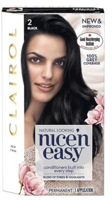 Clairol Nice'n Easy Permanent Hair Dye 2 Natural Black