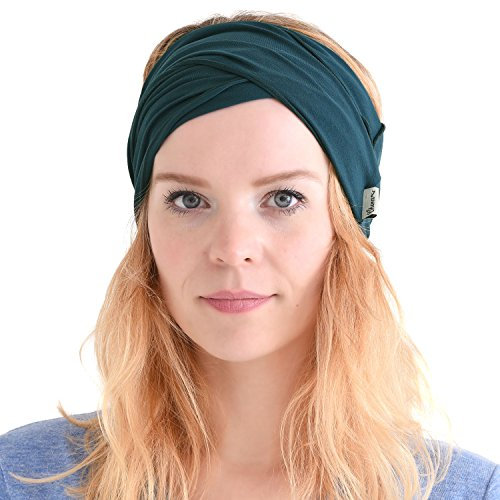 Homme Élastique Bandana Bandeau Japonais - Femme Cheveux Longs Tête Dreads Enrouler Bleu Vert