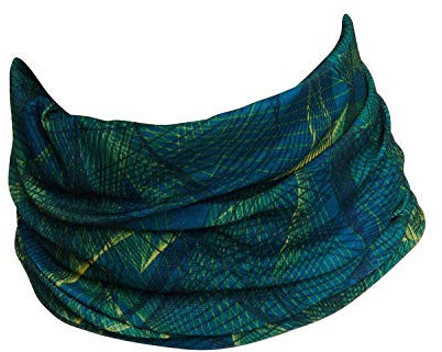 Hilltop Multifunktionstuch, Halstuch, Sporttuch, Schlauchtuch, Kopftuch, Schal, Cooles Design in Trendfarben, für Damen und Herren, Farbe/Design:blau-gelb