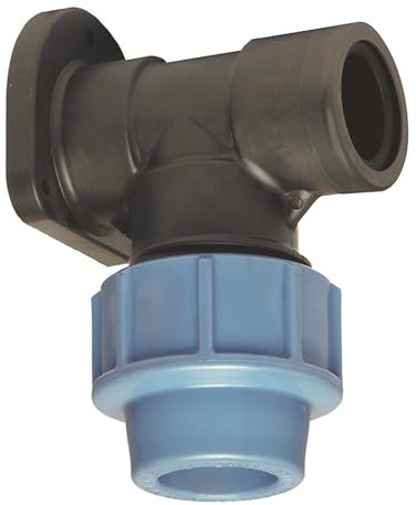 SOMATHERM FOR YOU, Applique murale en plastique pour tube PE D25, femelle 20/27, serrage extérieur, étanchéité nitrile, pression max 16 bars, idéale pour arrosage de surface