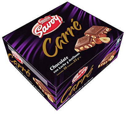 SAVOY CARRÉ Mini Avellanas Chocolate con Leche y Avellanas 16 Unidades de 25 g