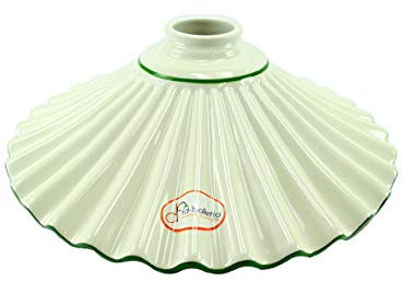 fd-bolletta arredamento e illuminazione Lampenschirm, keramik lampenschirm grünem Rand vf6 Maße: Höhe 9cm, Ø Lampenschirm 28cm, Ø außen Öffnung 5cm