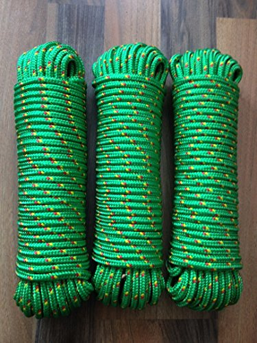 Machermann Nr.15 Grüne Schnur 6 mm x 30 m,Leine,Reepseil,Tauwerk,Ersatzseil,Tau,Seil,Reepschnur,Polypropylenseil, Bootsleine,Ankerleine,Festmacher