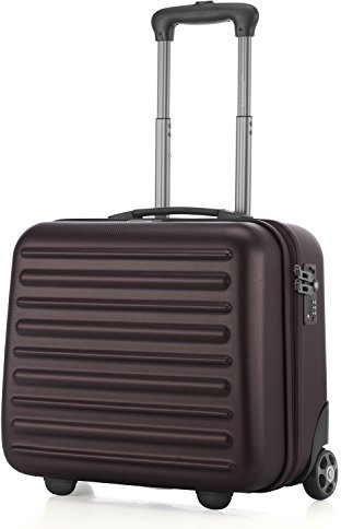 HAUPTSTADTKOFFER Tegel - Pilotentrolley Hartschalen Koffer Handgepäck Trolley Rollkoffer, TSA Laptop Rollkoffer, 43 cm, 32.0 L, Dunkelbraun