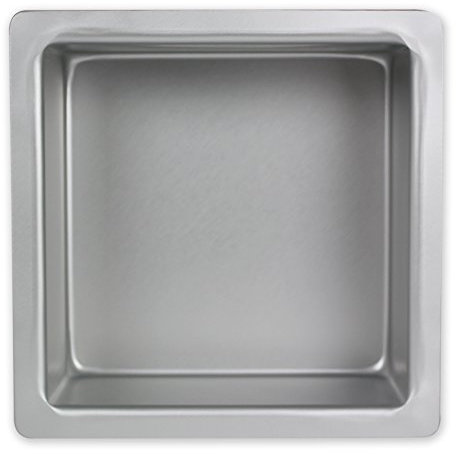 PME Cuadrado Molde para Pastel de Aluminio, Plateado, 10 x 10 x 4 Pulgadas