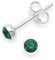 Heather Needham Sterling Silver Green Cubic Zirconia Earrings - Emerald Green Cubic Zirconia stud earrings - SIZE: 4mm. Gift Boxed 5554EM