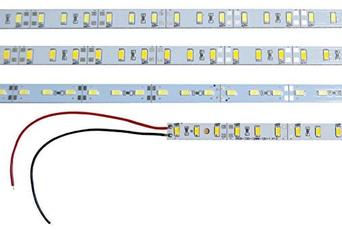 ENERGMiX LED Aluminium Strip Schiene mit SMD lichtleiste Hart Strip Streifen Alu Strip Bar Lich Modul Lichtbandd 12V Warmweiß 1 Meter