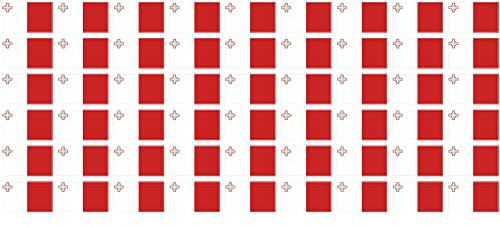INDIGOS UG - Mini Aufkleber Set - Pack glatt - 20x12mm - selbstklebender Sticker - Malta - Flagge - Banner - Standarte fürs Auto, Büro, zu Hause und die Schule - 54 Stück - für Auto, Laptop