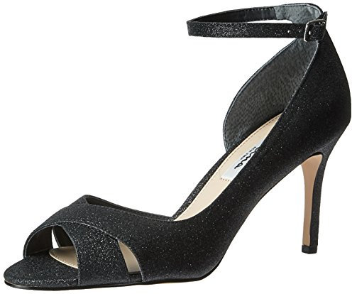 Nina Women's Flo Dress Pump, Jet/Black Baby Glitter, 7 UK