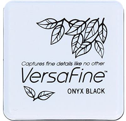 Tsukineko Versafine Kleines Stempelkissen instant Trocken-Pigmenttinte Onyx Schwarz, Synthetic Material, 3.4 x 3.4 x 3.4 cm