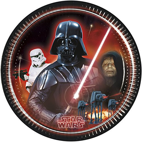 Star Wars Unique Party 71961 Lot de 8 assiettes en carton Motif héros et méchants 23 cm