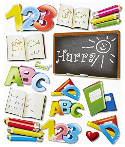 3D-Sticker Schule III-XXL, Wandtatoo,Schultüte basteln