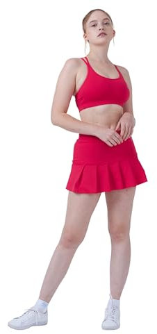 Gonna Skort a Pieghe da Donna e da Ragazza, Ideale per Il Tennis, Dotata di Pantaloncini integrati, Colore Fucsia A Partire dalla Taglia 110 Fino alla XL - 158