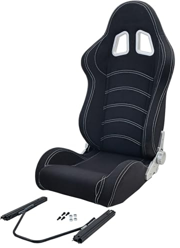 Tenzo-R Sportsitz Halbschalensitz Stoff Schwarz Grau mit 405er Laufschienen
