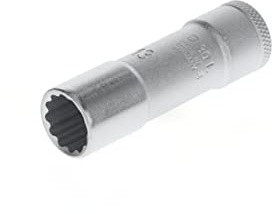 GEDORE Steckschlüsseleinsatz lang, Nuss, 3/8'' 10 mm Antrieb, 12-kant, 13 mm Weite, D 30 L 13, Stahl verchromt
