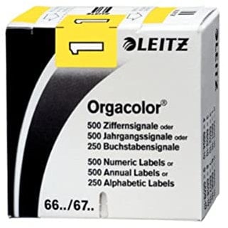 Leitz 66011000 Orgacolor Ziffernsignal 1, 500 Stück, gelb