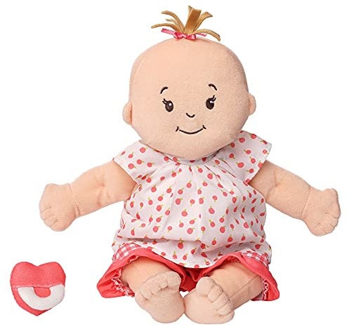 Manhattan Toy Baby Stella Pfirsich mit hellbraunem Haar Weiche erste Babypuppe ab 1 Jahr, 38,1 cm